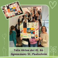 Spendenübergabe mit der 6b, Gymnasium St. Paulusheim in Bruchsal