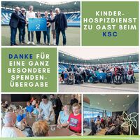 Spendenübergabe im Stadion, Besuch beim KSC